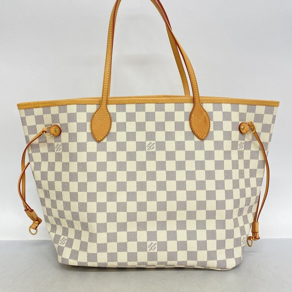 LOUIS VUITTON White Damier Neverfull MM Tote Bag - Picture 9 of 9